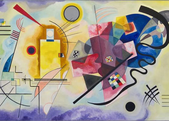 Amarillo-Rojo-Azul, 1925. Óleo sobre lienzo, 128 × 201,5 cm. Centro Nacional Georges Pompidou para las Artes y la Cultura, París