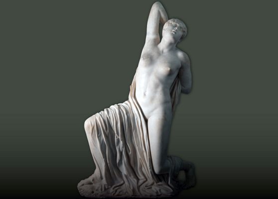 Estatua de Níobe herida, 430 a. C. Mármol pario (lychnites)