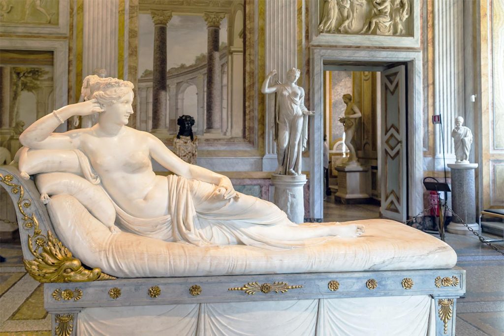 Galería Borghese. Paulina Bonaparte: escultor Antonio Canova