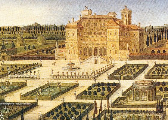 Joseph Heintz el Joven, Vista de la Villa Borghese, 1625 (detalle)