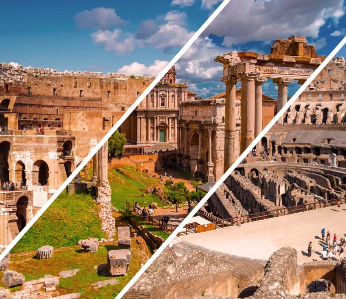 Tour guiado por el Coliseo + Foro Romano y Monte Palatino + Arena